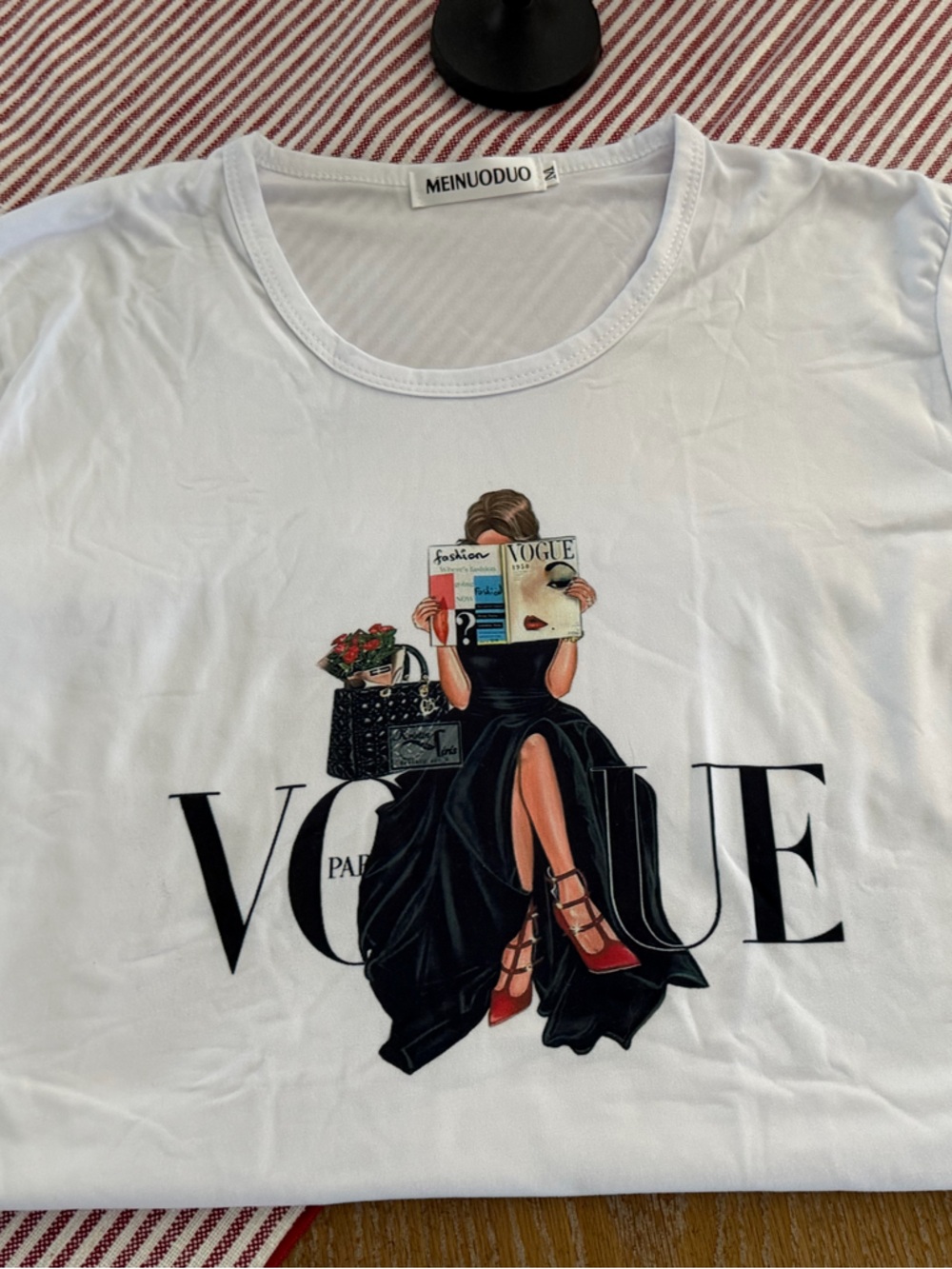 White Short Sleeve Vogue Graphic Tee